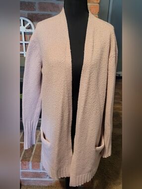 Caslon Open-Front Cardigan in Light Blush